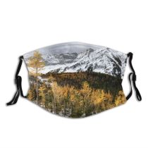 yanfind Ice Snowfall Glacier Daylight Frost Pine Frosty Mountain Snowy Icy Forest Clouds Dust Washable Reusable Filter and Reusable Mouth Warm Windproof Cotton Face
