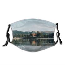 yanfind Idyllic Lake Structure Greenery Mountain Slopes Daytime Tranquil Scenery Mountains Peak Poland Dust Washable Reusable Filter and Reusable Mouth Warm Windproof Cotton Face