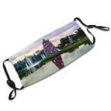 yanfind Lake Sunset Reflections Evening Time Clouds Christmas Grass Dark Trees Outdoors Sky Dust Washable Reusable Filter and Reusable Mouth Warm Windproof Cotton Face