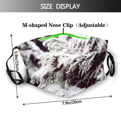 yanfind Winter Leaf Tree Cedar Tree Branch Winter Freezing Snow Snow Dust Washable Reusable Filter and Reusable Mouth Warm Windproof Cotton Face