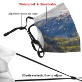 yanfind Idyllic Sight Hike Stacked Mountain Clouds Tourism Scenery Mountains Peak Beautiful Valley Dust Washable Reusable Filter and Reusable Mouth Warm Windproof Cotton Face