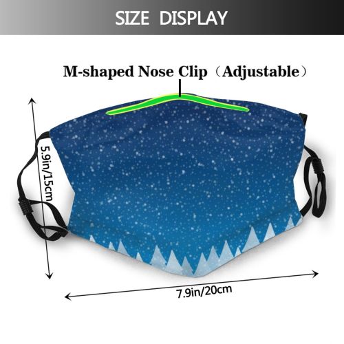 yanfind Dawn Atmospheric Design Mood Landscape Falling Tree Scene Night Snow Forest Fir Dust Washable Reusable Filter and Reusable Mouth Warm Windproof Cotton Face