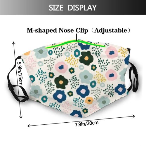 yanfind Abstract Garden Decor Happiness Stylized Contemporary Form Cute Seamless Trendy Natural Classic Dust Washable Reusable Filter and Reusable Mouth Warm Windproof Cotton Face