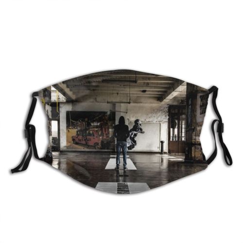 yanfind Industrial Place Graffiti Urban Shade Vehicle Architecture Light Space Creative Art Platform Dust Washable Reusable Filter and Reusable Mouth Warm Windproof Cotton Face