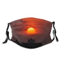 yanfind Idyllic Infrastructure Amazing Estate Calm Exterior Sightseeing Sunset Evening Twilight Tranquil Urban Dust Washable Reusable Filter and Reusable Mouth Warm Windproof Cotton Face