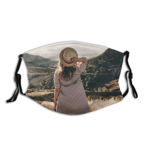 yanfind Lady Views Daylight Model Fashion Field Casual Media Fende Photoshoot Mountains Social Dust Washable Reusable Filter and Reusable Mouth Warm Windproof Cotton Face