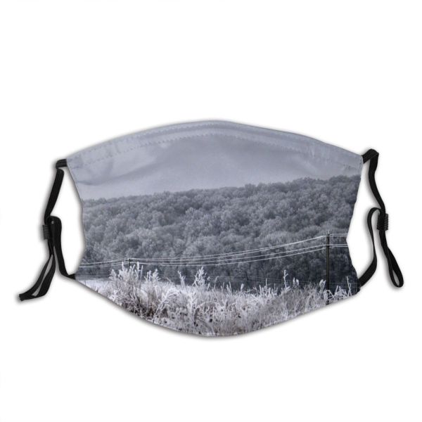 yanfind Winter Frost Sky Tree Winter Snow Bridge Snow Dust Washable Reusable Filter and Reusable Mouth Warm Windproof Cotton Face