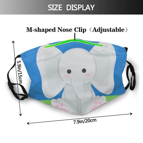 yanfind Isolated Elephant Tee Fashion Little Cute Kid Doodle Child Summer Vintage Baby Dust Washable Reusable Filter and Reusable Mouth Warm Windproof Cotton Face
