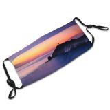 yanfind Idyllic Shore Afterglow Oceanside Sunset Seaside Dawn Sea Clouds Beach Tranquil Scenery Dust Washable Reusable Filter and Reusable Mouth Warm Windproof Cotton Face