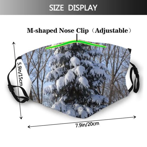 yanfind Winter Christmas Spruce Winter Colorado Balsam Shortleaf Spruce Snow Pine Pinetree Tree Dust Washable Reusable Filter and Reusable Mouth Warm Windproof Cotton Face