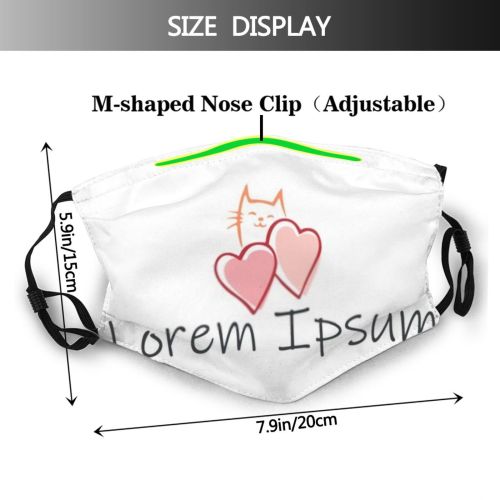 yanfind Abstract Company Isolated Elegant Cat Kitty Cute Clinic Wildlife Simple Design Pet Dust Washable Reusable Filter and Reusable Mouth Warm Windproof Cotton Face