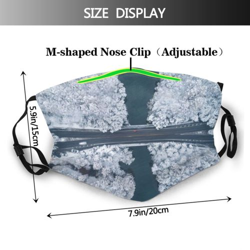yanfind Hangzhou Aerial East Landscape Tranquility Built Tree Scene Snow City Architecture Exterior Dust Washable Reusable Filter and Reusable Mouth Warm Windproof Cotton Face