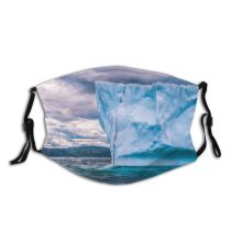 yanfind Idyllic Ice Glacier Frost Frosty Snowy Iceberg Icy Clouds Daytime Frozen Tranquil Dust Washable Reusable Filter and Reusable Mouth Warm Windproof Cotton Face