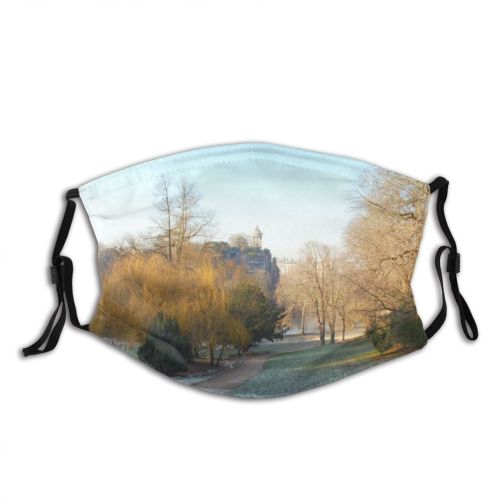 yanfind Winter Frozen Path Frost Freeze Morning Natural Winter Atmospheric Landscape Sky Paris Dust Washable Reusable Filter and Reusable Mouth Warm Windproof Cotton Face