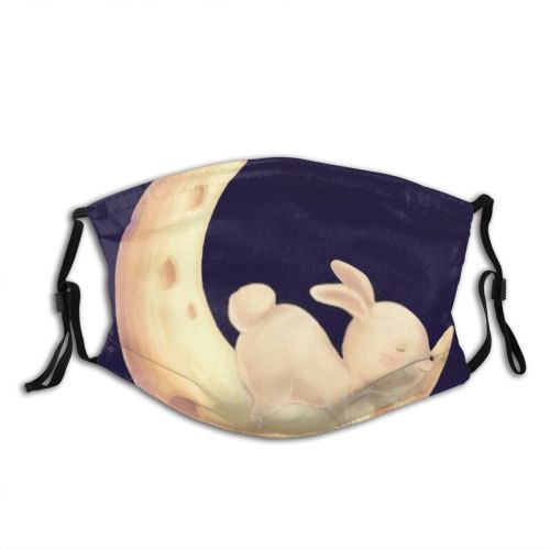 yanfind Childish Kid Isolated Beautiful Child Moon Easter Decorative Pet Shower Sky Hare Dust Washable Reusable Filter and Reusable Mouth Warm Windproof Cotton Face