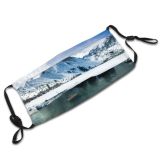 yanfind Lake Frosty Mountain Frozen Capped High Mountains Beautiful Winter Fjord Outdoors Snow Dust Washable Reusable Filter and Reusable Mouth Warm Windproof Cotton Face