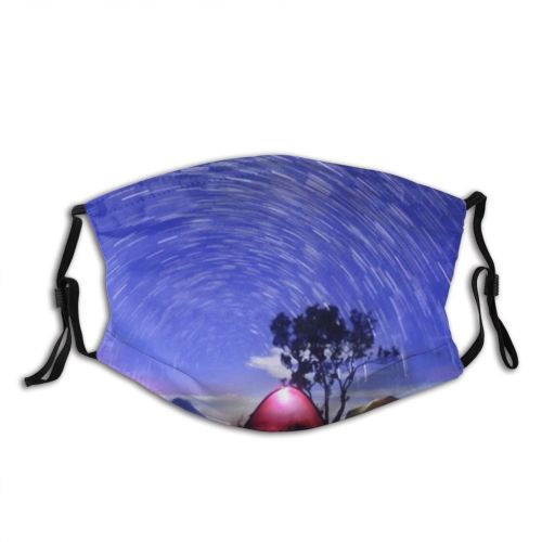 yanfind Central Star Trail Volcano Beautiful Indonesian Forest Milky Hiking Sky Bromo Merapi Dust Washable Reusable Filter and Reusable Mouth Warm Windproof Cotton Face