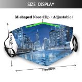 yanfind Ice Skyscraper Downtown Frozen District Built Snow City Place Architecture Diminishing Exterior Dust Washable Reusable Filter and Reusable Mouth Warm Windproof Cotton Face