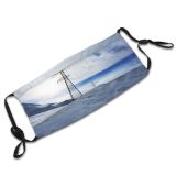 yanfind Electricity Power Fuel France Landscape Frozen Supply Tranquility Built Scene Snow Sky Dust Washable Reusable Filter and Reusable Mouth Warm Windproof Cotton Face