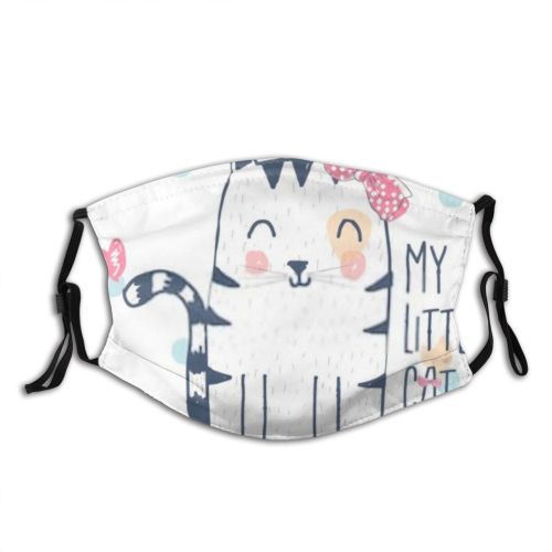 yanfind Brand College Patch Fashion Authentic Artwork Little Cat Cute Enjoy Meow Badge Dust Washable Reusable Filter and Reusable Mouth Warm Windproof Cotton Face