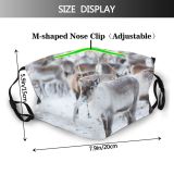 yanfind Ice Europe Frost Scandinavia Landscape Reindeer Frozen Wild Lapland Polar Foreground Snow Dust Washable Reusable Filter and Reusable Mouth Warm Windproof Cotton Face