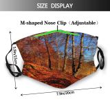 yanfind Temperate HDR Natural Autumn October Landscape Fall Broadleaf Forrest Leaf Forest Sunny Dust Washable Reusable Filter and Reusable Mouth Warm Windproof Cotton Face