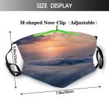 yanfind Idyllic Sunset Dawn Clouds Tranquil Dramatic Aerial Sun Skyscape Heaven Sky Light Dust Washable Reusable Filter and Reusable Mouth Warm Windproof Cotton Face