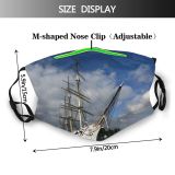 yanfind Tall Mast Windjammer Barque Clipper Sailing Vehicle Ship Wessel Boat Rigged Sailing Dust Washable Reusable Filter and Reusable Mouth Warm Windproof Cotton Face