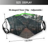 yanfind Infrastructure Daylight Cables Mountain Iron Connection Bridge High Mountains Winter Rustic Snow Dust Washable Reusable Filter and Reusable Mouth Warm Windproof Cotton Face