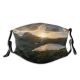 yanfind Lake Golden Sunset Sight Dawn Greenery Clouds Plants Scenery Sunbeam Mountains Sun Dust Washable Reusable Filter and Reusable Mouth Warm Windproof Cotton Face