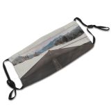 yanfind Ice Perspective Mountain Road Snowy Icy Clouds Coniferous Roadway Capped Mountains Peak Dust Washable Reusable Filter and Reusable Mouth Warm Windproof Cotton Face