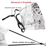 yanfind Isolated Cute Friendly Dog Puppy Design Pet Art Cartoon Dust Washable Reusable Filter and Reusable Mouth Warm Windproof Cotton Face
