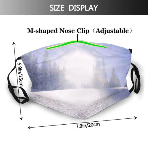 yanfind Winter Landscape Sky Tree Light Winter Natural Freezing Sun Snow Atmospheric Daytime Dust Washable Reusable Filter and Reusable Mouth Warm Windproof Cotton Face