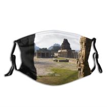 yanfind Heritage Archaeological History Arch Hampi Sky Karnataka Column Ancient Ruins Vittala Historic Dust Washable Reusable Filter and Reusable Mouth Warm Windproof Cotton Face