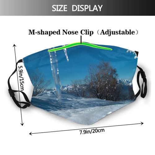 yanfind Winter Winter Natural Cloud Geological Landscape Sky Ice Ice Snow Tree Baita Dust Washable Reusable Filter and Reusable Mouth Warm Windproof Cotton Face
