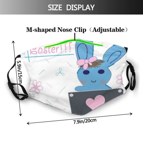 yanfind Childish Decor Fashion Ear Comic Cute Easter Grey Pocket Colorful Figure Cheerful Dust Washable Reusable Filter and Reusable Mouth Warm Windproof Cotton Face