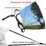yanfind Striking Clear Sky Plant Sky Tree Tree Plant Branch Grass California Road Dust Washable Reusable Filter and Reusable Mouth Warm Windproof Cotton Face