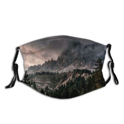 yanfind Ice Dolomites Sunset Hike Dawn Forest Climb Evergreen Conifer Mountains Winter Desktop Dust Washable Reusable Filter and Reusable Mouth Warm Windproof Cotton Face