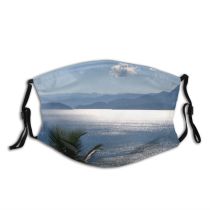 yanfind Resources Highland Lake Natural Landscape Mountain Sky Ilha Island Bela Beach Sunshine Dust Washable Reusable Filter and Reusable Mouth Warm Windproof Cotton Face