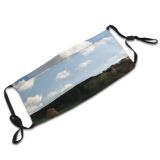 yanfind Field Sky Natural Autumn Cloud Landscape Sky Pasture Clouds Grassland Tree Countryside Dust Washable Reusable Filter and Reusable Mouth Warm Windproof Cotton Face