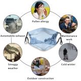 yanfind Ice Ski Slope Frost Snowdrift Landscape Frozen Tranquility Rural Tree Freshness Scene Dust Washable Reusable Filter and Reusable Mouth Warm Windproof Cotton Face
