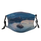 yanfind Lake Daylight Sunset Reflections Sight Mountain Forest Clouds Island Scenery Mountains Castle Dust Washable Reusable Filter and Reusable Mouth Warm Windproof Cotton Face