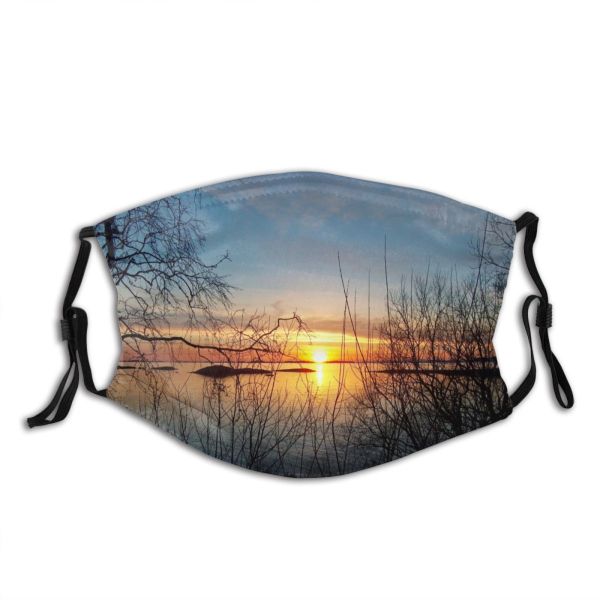 yanfind Cloud Sunset Landscape Norway Sky Reflection Horizon Tree Sunrise Natural Sun Dust Washable Reusable Filter and Reusable Mouth Warm Windproof Cotton Face