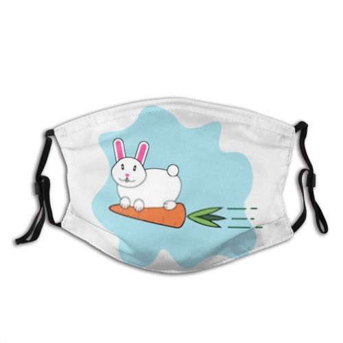 yanfind Isolated Smile Lovely Childish Vegetable Little Comic Cute Easter Colorful Hare Rabbit Dust Washable Reusable Filter and Reusable Mouth Warm Windproof Cotton Face