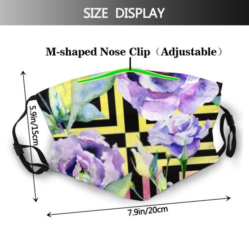 yanfind  Spring Fashion Flower Seasonal Garden Stem Flora Drawn Vintage Bud Meadow Dust Washable Reusable Filter and Reusable Mouth Warm Windproof Cotton Face