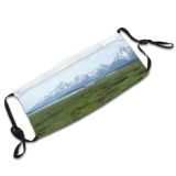 yanfind Grassland Mountain Landscape Highland Natural Mountainous Costa Mountains Ecoregion Mountains Range Tundra Dust Washable Reusable Filter and Reusable Mouth Warm Windproof Cotton Face