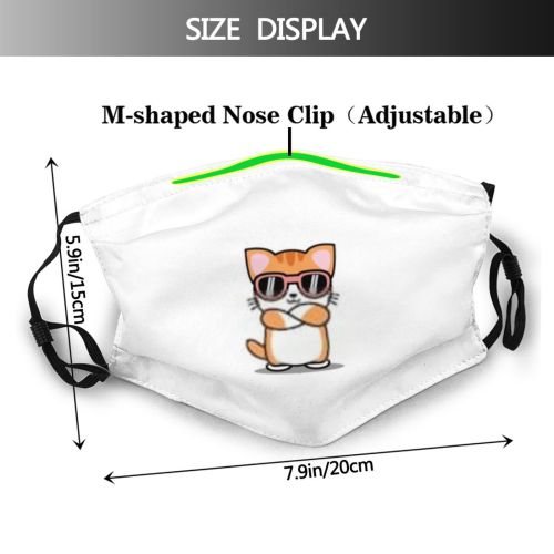 yanfind Isolated Smile Lovely Cat Cute Mascot Moggy Wildlife Cheerful Arms Baby Design Dust Washable Reusable Filter and Reusable Mouth Warm Windproof Cotton Face
