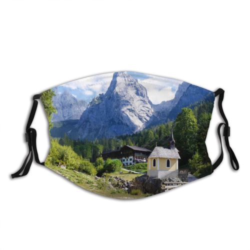 yanfind Idyllic Daylight Pine Mountain Bridge Clouds Mountains Peak Trees Outdoors Sky Fir Dust Washable Reusable Filter and Reusable Mouth Warm Windproof Cotton Face