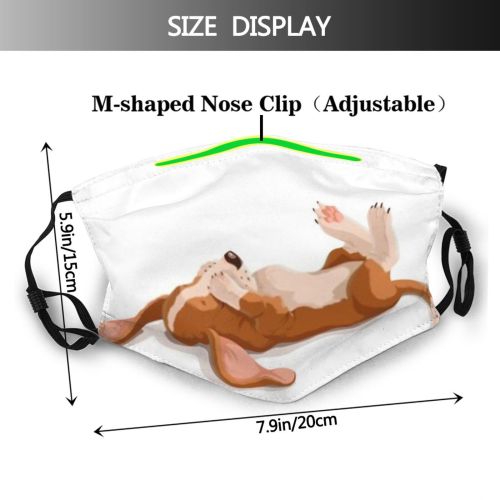 yanfind Abstract Isolated Childish Hunter Basset Ear Cute Embarrassed Dog Contour Puppy Baby Dust Washable Reusable Filter and Reusable Mouth Warm Windproof Cotton Face