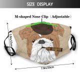 yanfind Fashion Cute English Dog Kid Puppy Child Detail Vintage Circus Design Beautiful Dust Washable Reusable Filter and Reusable Mouth Warm Windproof Cotton Face